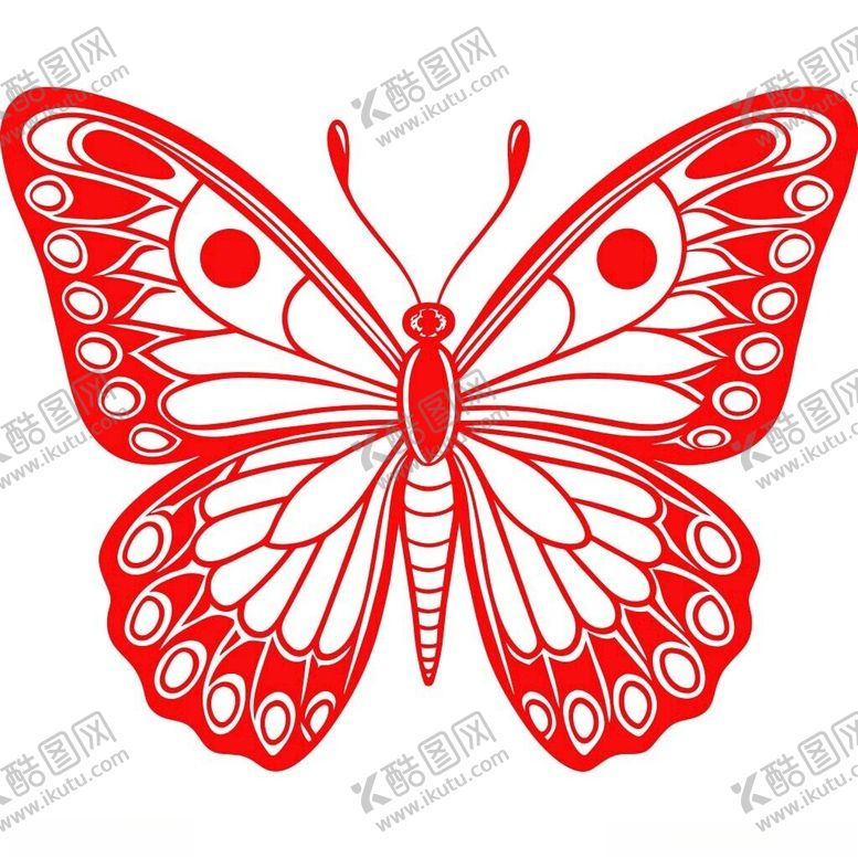 编号：77044601311553192845【酷图网】源文件下载-剪纸风格的蝴蝶