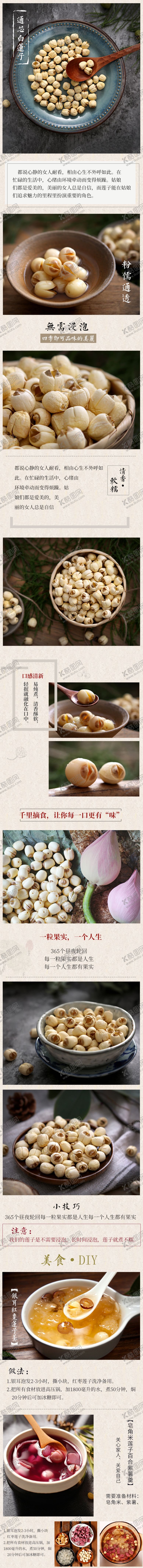 编号：49554302200702066924【酷图网】源文件下载-莲子电商详情页详情模板