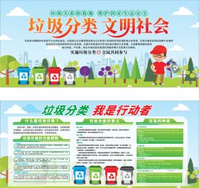 垃圾分类文明社会展板宣传栏