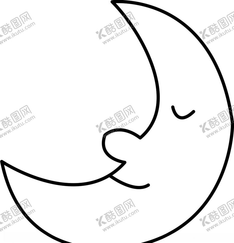 编号：89619307051524212329【酷图网】源文件下载-简笔月亮