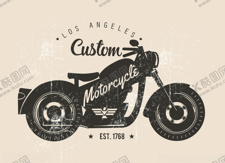 编号：80742411010712028039【酷图网】源文件下载-图标复古作旧摩托车哈雷