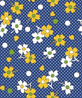 蓝底小花波点图案背景