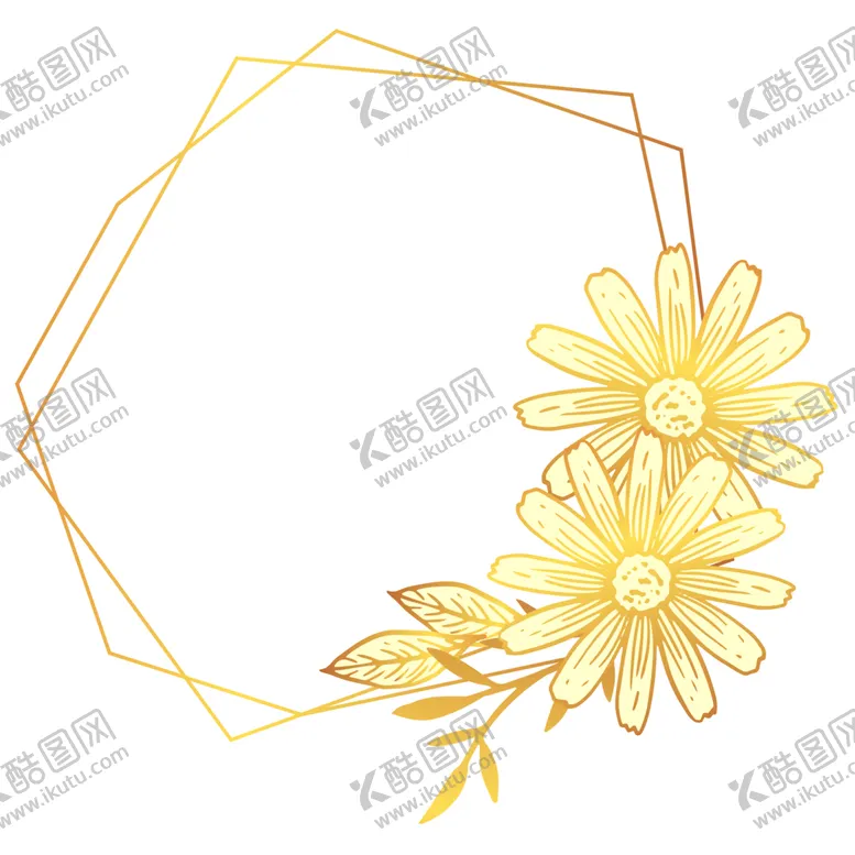 编号：16931601202246089010【酷图网】源文件下载-植物金色边框花环