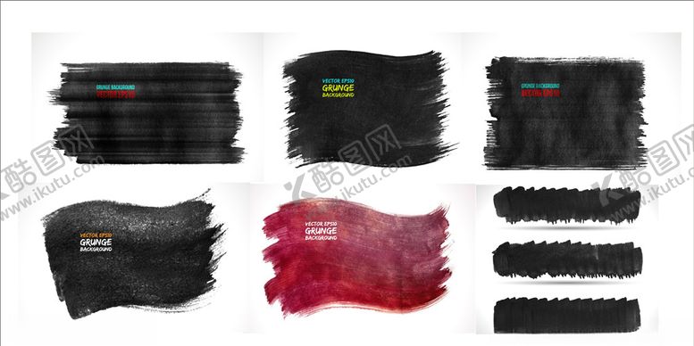 编号：41915610301603269797【酷图网】源文件下载-矢量水墨笔触