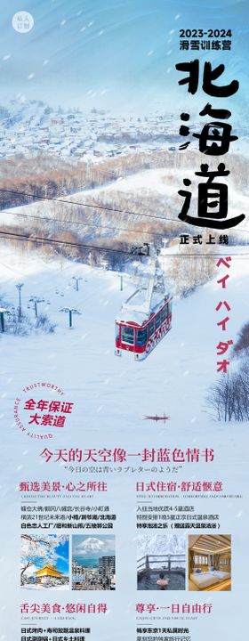 北海道旅游雪景长图海报