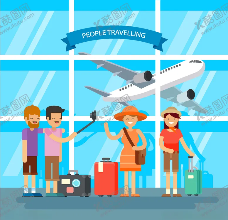 编号：43345009090115336136【酷图网】源文件下载-机场插画