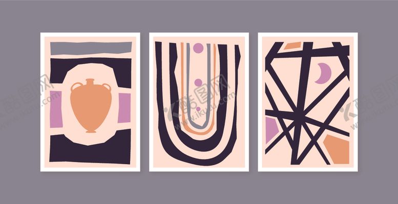 编号：25556009271514373917【酷图网】源文件下载-抽象几何装饰画组合