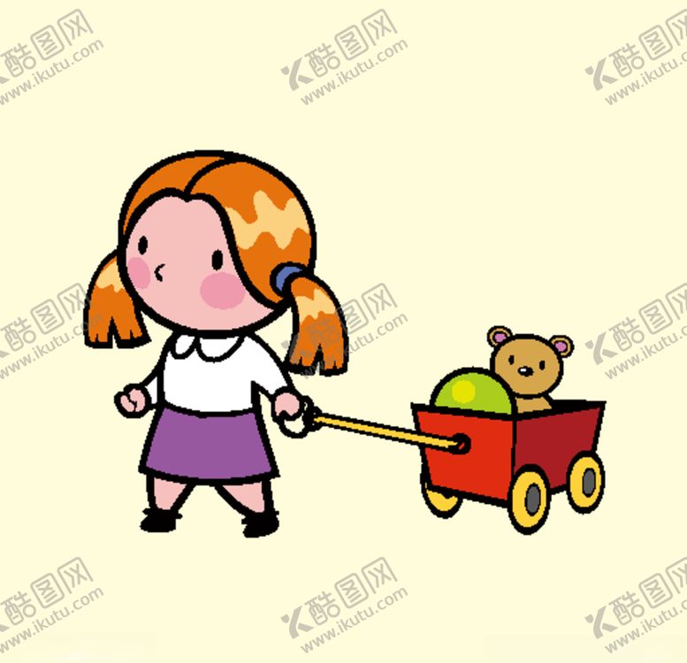 编号：14780006261843006431【酷图网】源文件下载-女孩拉小推车