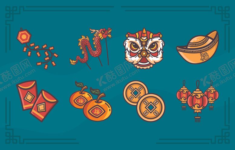 编号：96807907021507187692【酷图网】源文件下载-新年图标