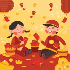 新年背景快乐恭贺红灯笼中国