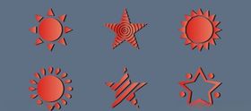 太阳星星矢量CDR免抠素材