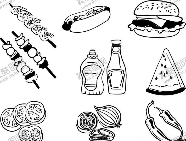 编号：56310009110333157594【酷图网】源文件下载-烧烤啤酒食物插图