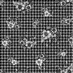 千鸟格女装四边连续传统印花图案