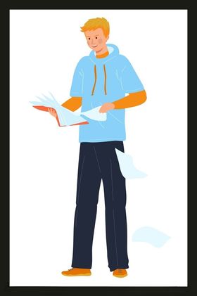 手绘男人男孩动画卡通