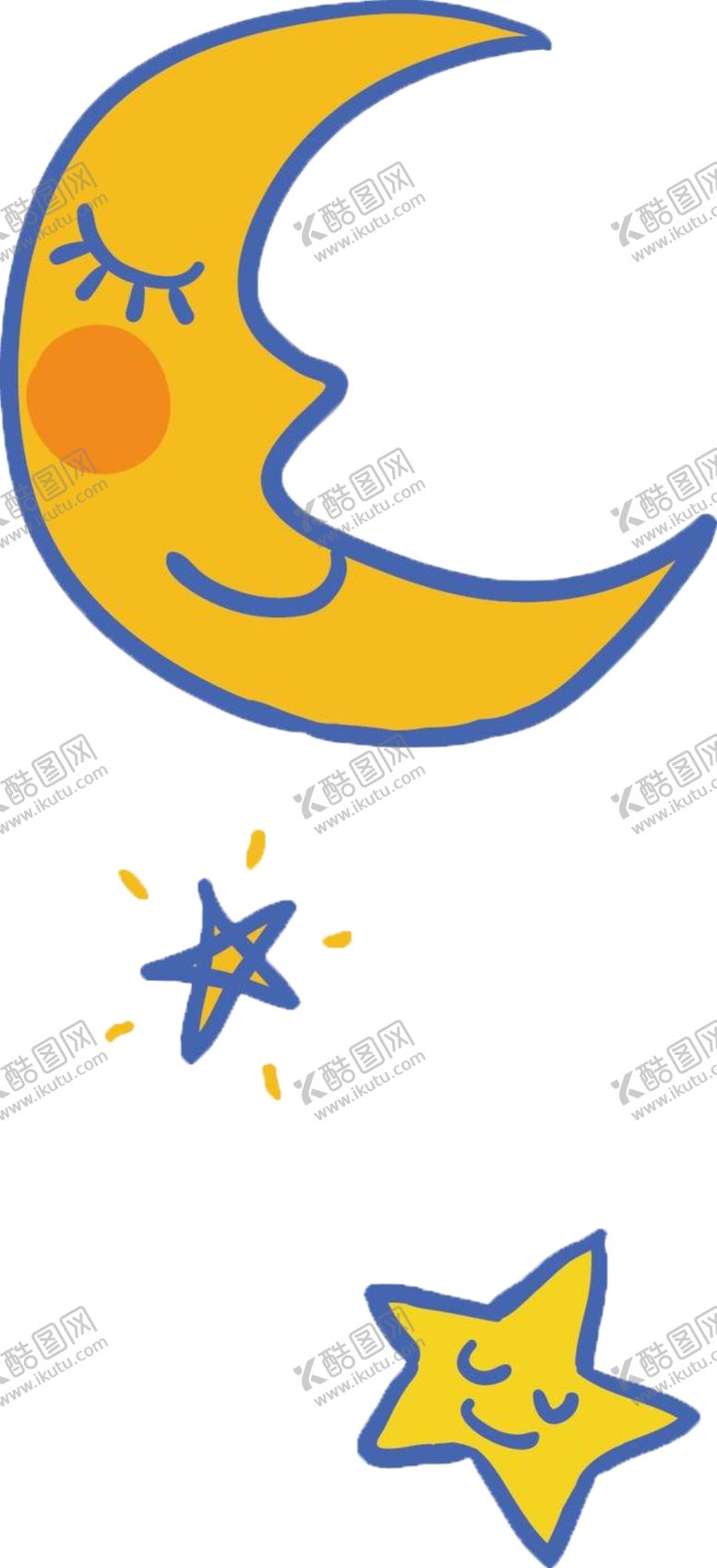 编号：87419009230907039954【酷图网】源文件下载-卡通月亮星星免扣