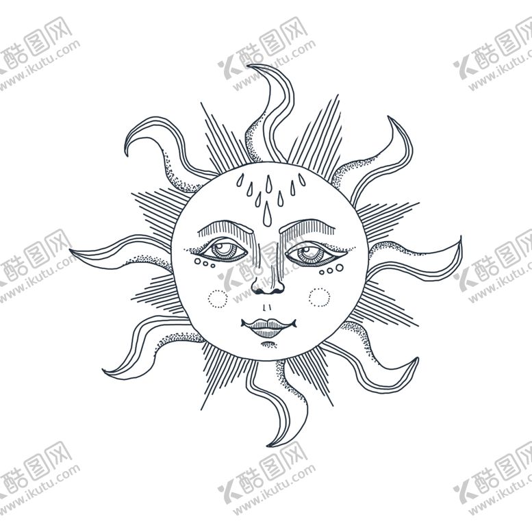 编号：69499110091720076142【酷图网】源文件下载-太阳纹身图案