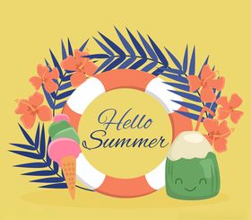 复古夏季度假元素