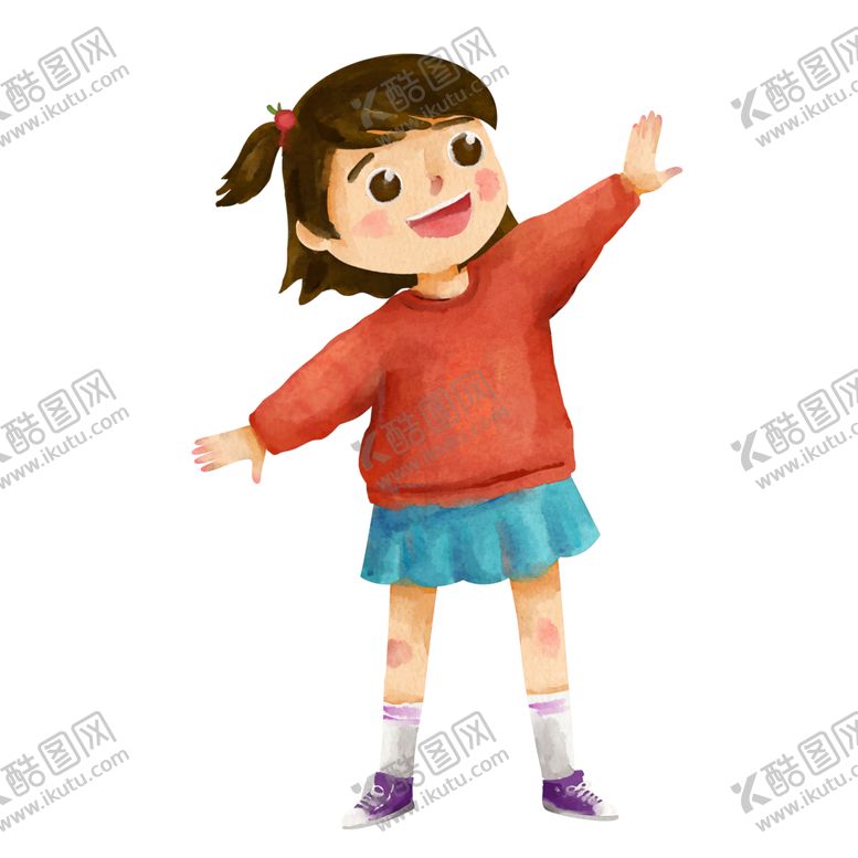 编号：92606505120608282281【酷图网】源文件下载-儿童小女孩插画卡通背景素材