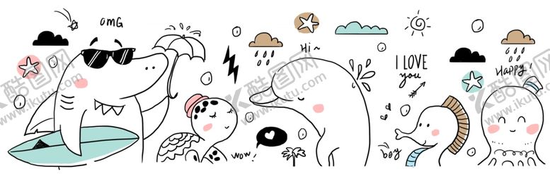 编号：60482509260255276881【酷图网】源文件下载-手绘欧式线条动物