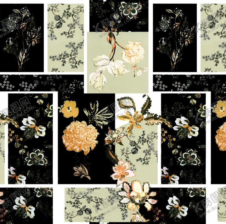 编号：28353011142155064261【酷图网】源文件下载-复古花卉图案设计素材