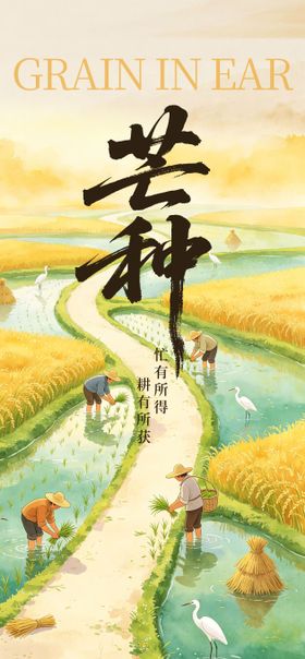 芒种二十四节气营销借势宣传海报