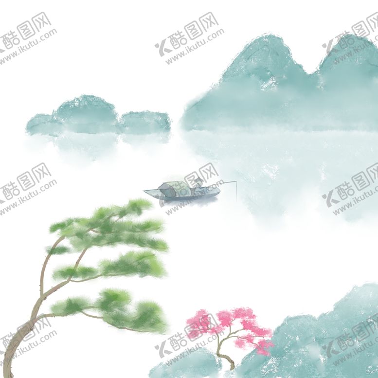 编号：11096105150638118810【酷图网】源文件下载-水墨中国风迎客松