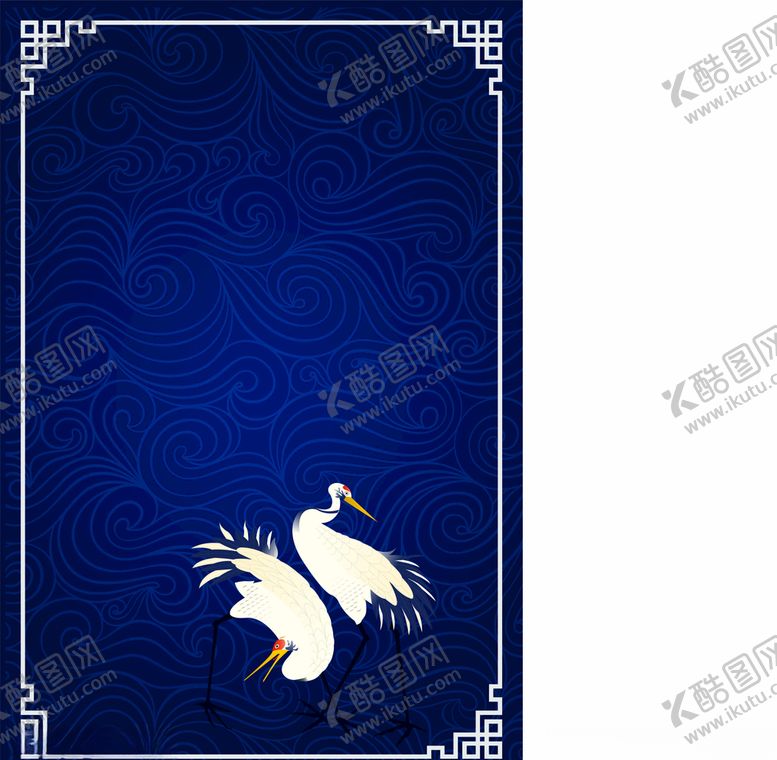 编号：28196407122122532350【酷图网】源文件下载-边框底纹仙鹤线勾