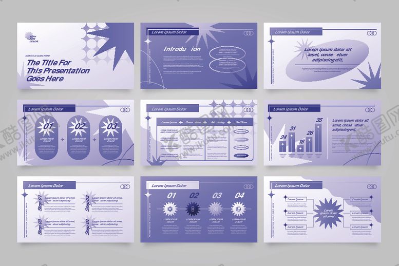 编号：90432911251229449956【酷图网】源文件下载-简约蓝紫色ppt