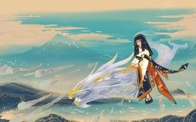 人物少女传统国风古风背景素材