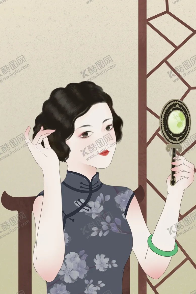编号：16964702051458465128【酷图网】源文件下载-旗袍女子
