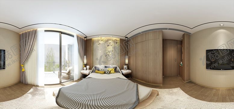 编号：37391010201728397678【酷图网】源文件下载-新中式卧室