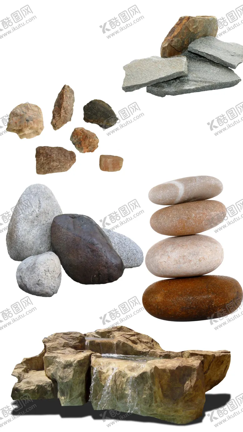 编号：78135409140050228769【酷图网】源文件下载-高清免扣石头素材石堆石堆插画