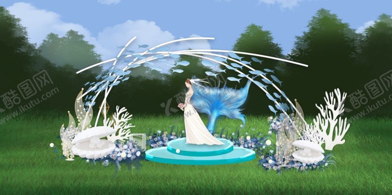 编号：40992209240716222859【酷图网】源文件下载-森系蓝色简约婚礼