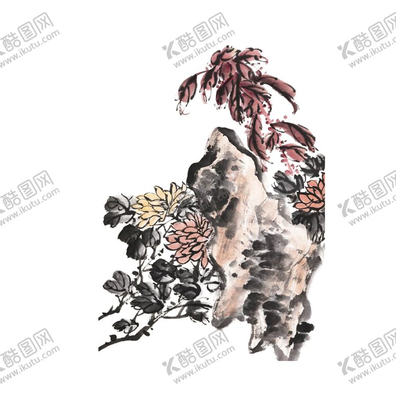 编号：46559410012207403063【酷图网】源文件下载-国画菊花