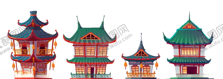 编号：91657706300340029012【酷图网】源文件下载-古代宫殿房屋矢量合集