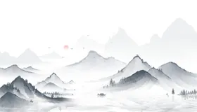 水墨山水背景风画画国画