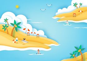 夏日海滩度假风光