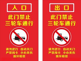 三轮车辆禁行标识牌