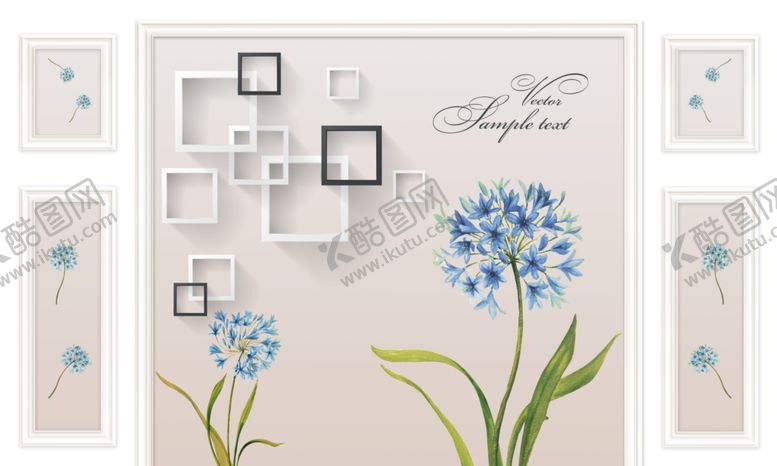 编号：56575109251433235740【酷图网】源文件下载-蒲公英兰花背景墙