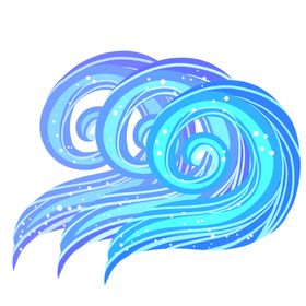 浪花设计元素波纹夏天蓝色素材