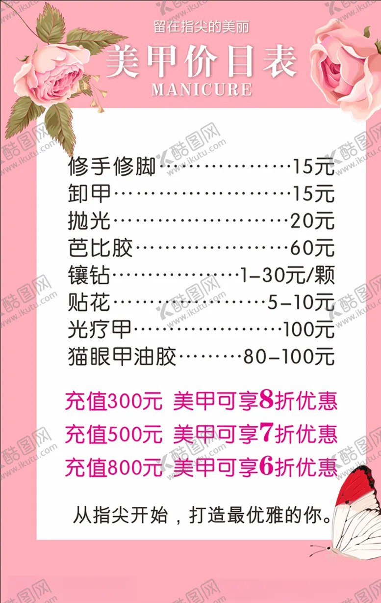 编号：41849606300305278069【酷图网】源文件下载-美甲价目表