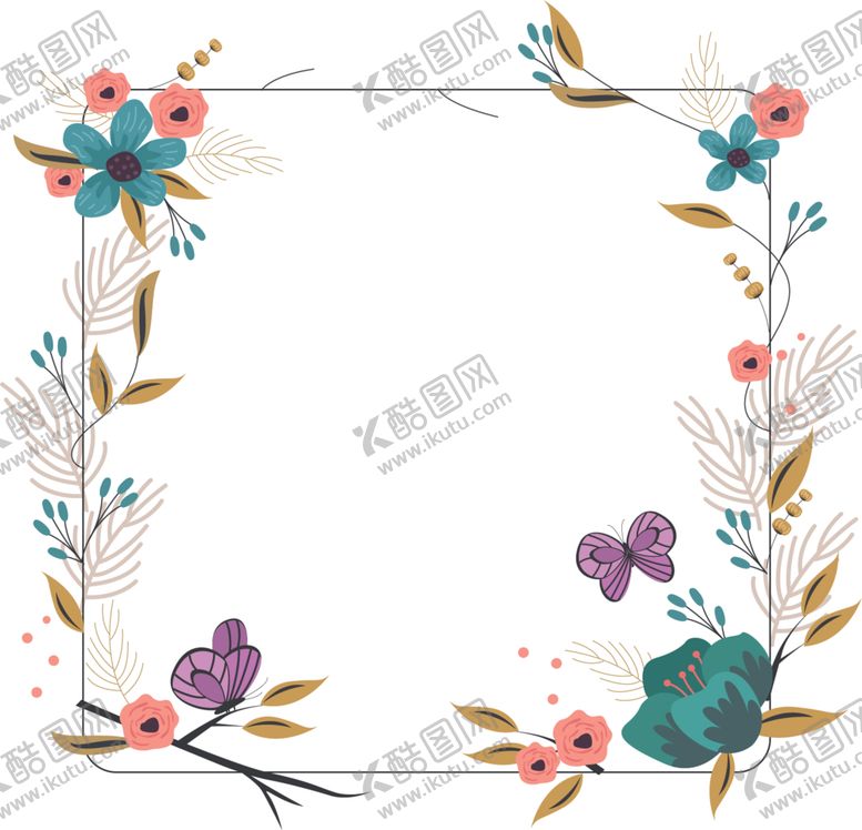 编号：77773106160510499017【酷图网】源文件下载-水彩花环素材花环素材彩色花