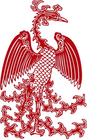凤凰 复古 国风 插画 卡通 