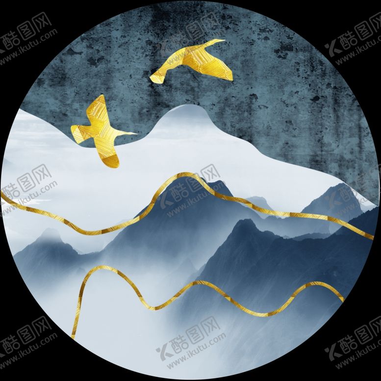 编号：11119909271328404173【酷图网】源文件下载-新中式山水装饰画