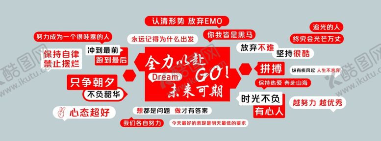 编号：33548002280059155993【酷图网】源文件下载-网红励志文化墙全力以赴未来可期