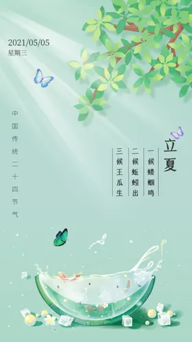 立夏初至节气海报传统节气