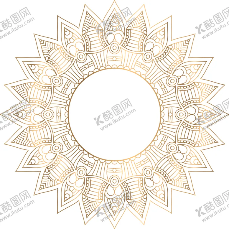 编号：46946802091413015801【酷图网】源文件下载-金色复古花纹透明底免抠图