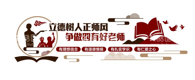 编号：50345412232106296819【酷图网】源文件下载-四有老师文化墙