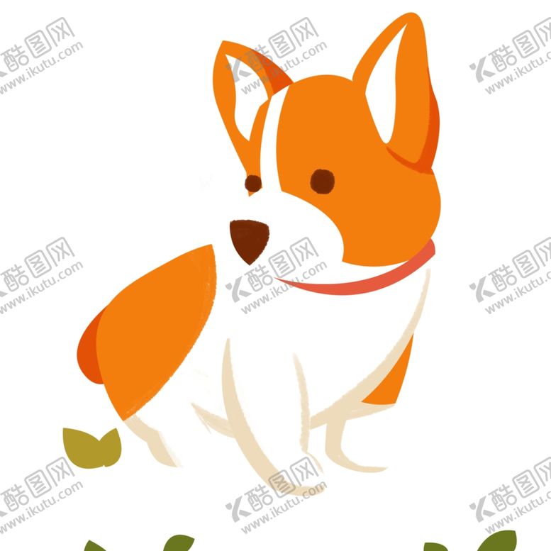 编号：89284706280127363778【酷图网】源文件下载-手绘彩色卡通小狗插画