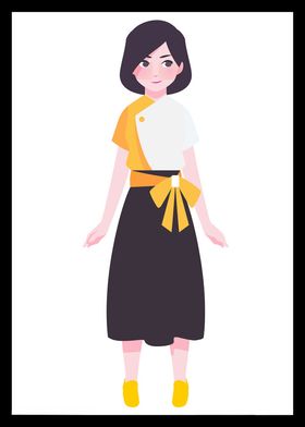 手绘女孩女人漂亮美优雅